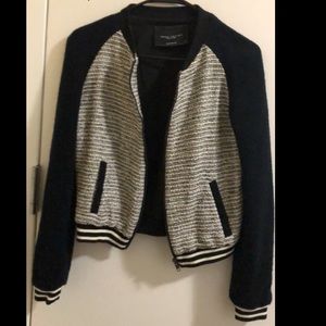 Silver/black bomber jacket